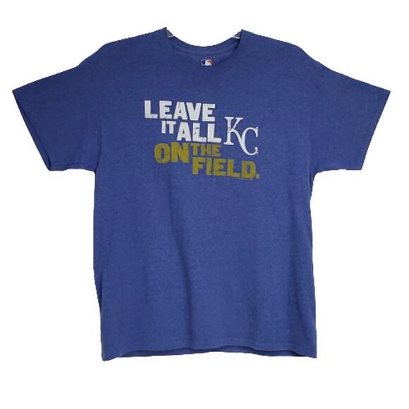 MLB Genuine Merchandise KC Royals "Leave All On The Field" Blue Tee Large - Picture 1 of 4